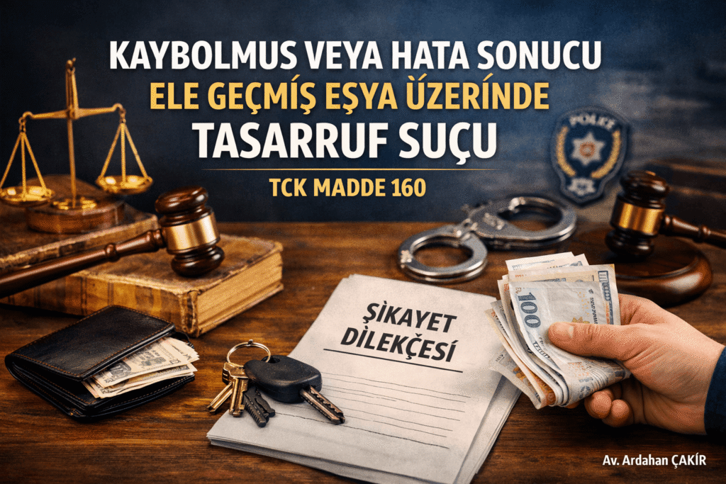 Kaybolmuş Veya Hata Sonucu Ele Geçmiş Eşyanın Üzerinde Tasarruf Suçu ve Cezası
