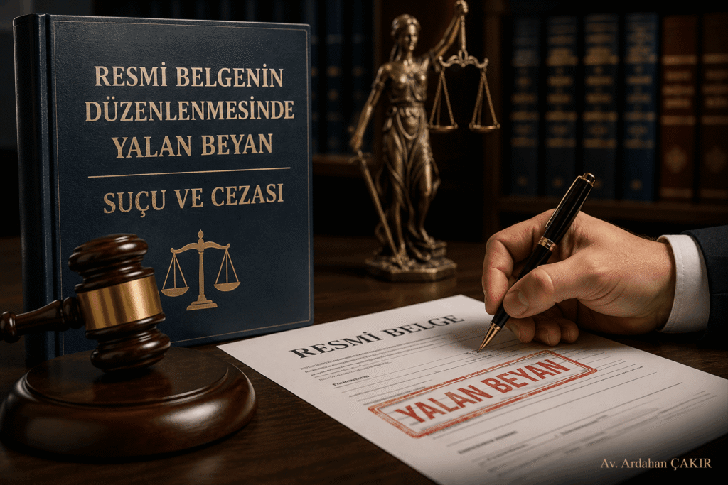 resmi belgenin düzenlenmesinde yalan suçu