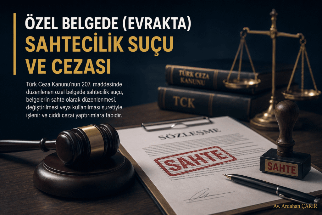özel evrakta sahtecilik suçu